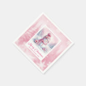 Classic Pinkmas Cozy Winter Forest Holiday Scene  Servet (Hoek)