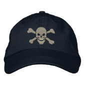 Classic Pirate Crossbones Skull Embroidery Geborduurde Pet (Voorkant)
