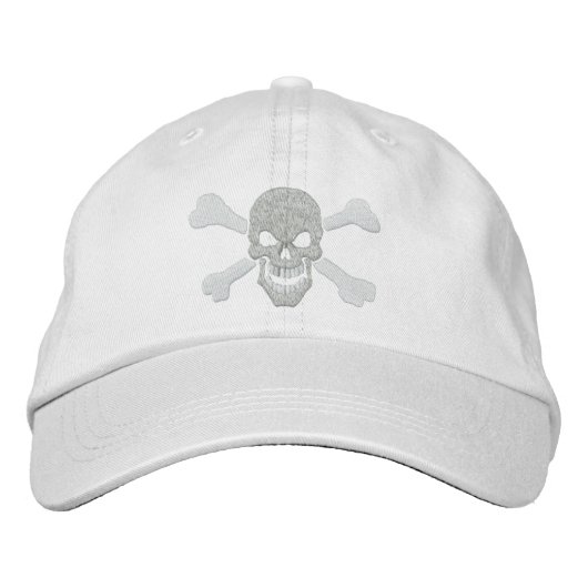 Classic Pirate Crossbones Skull in White Pet (Voorkant)