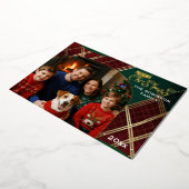 Classic Plaid Arch Foto Kerst Folie Kaart (Gedraaid)