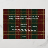Classic Plaid Arch Foto Kerst Folie Kaart (Achterkant)