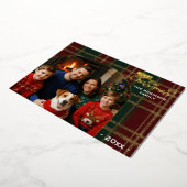 Classic Plaid Arch Foto Kerst Folie Kaart (Gedraaid)