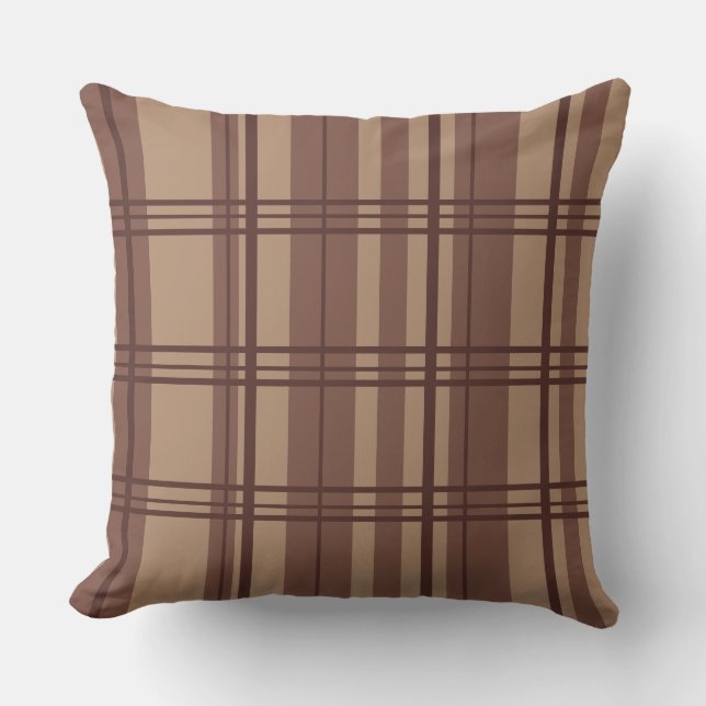 Classic Plaid Brown Shades Throw Pillow Kussen (Voorkant)