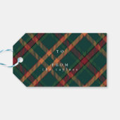 Classic Plaid Christmas naar/van cadeau Label Cadeaulabel (Achterkant Horizontaal)