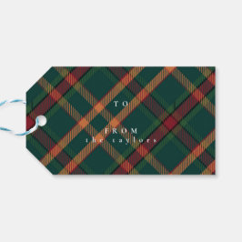 Classic Plaid Christmas naar/van cadeau Label Cadeaulabel