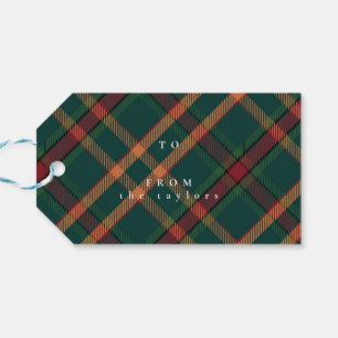 Classic Plaid Christmas naar/van cadeau Label Cadeaulabel
