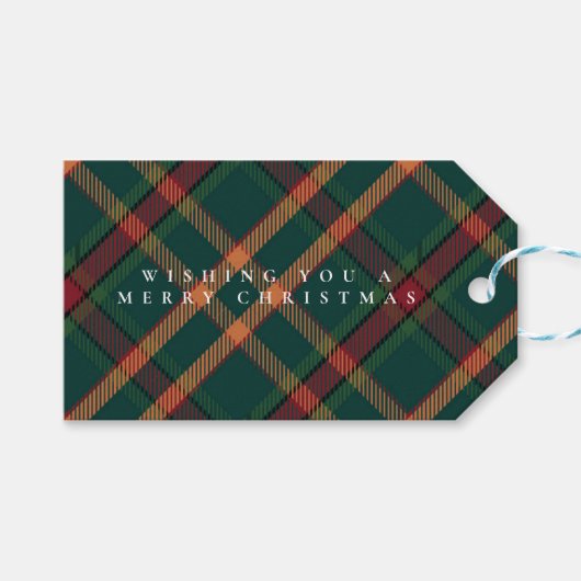 Classic Plaid Christmas naar/van cadeau Label Cadeaulabel (Voorkant (Horizontaal))
