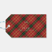 Classic Plaid Christmas naar/van cadeau Label Cadeaulabel (Achterkant Horizontaal)