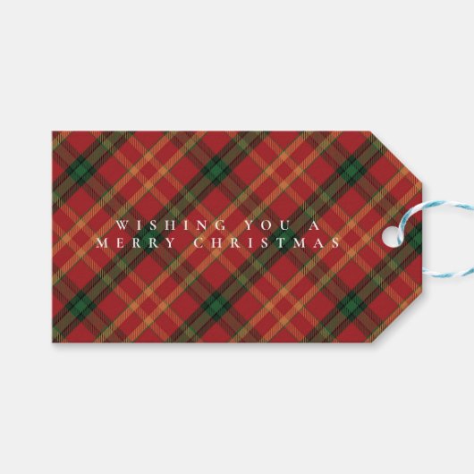 Classic Plaid Christmas naar/van cadeau Label Cadeaulabel (Voorkant (Horizontaal))