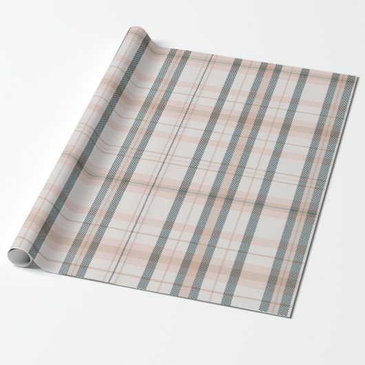 Classic Plaid collectie blush neutraal Cadeaupapier (Uitgerold)