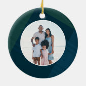Classic plaid elegant initiaal foto Kerst Keramisch Ornament (Achterkant)
