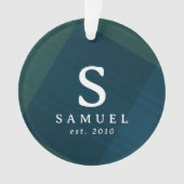Classic plaid elegant initiaal foto Kerst Ornament (voorkant)