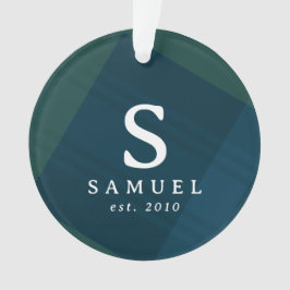 Classic plaid elegant initiaal foto Kerst Ornament