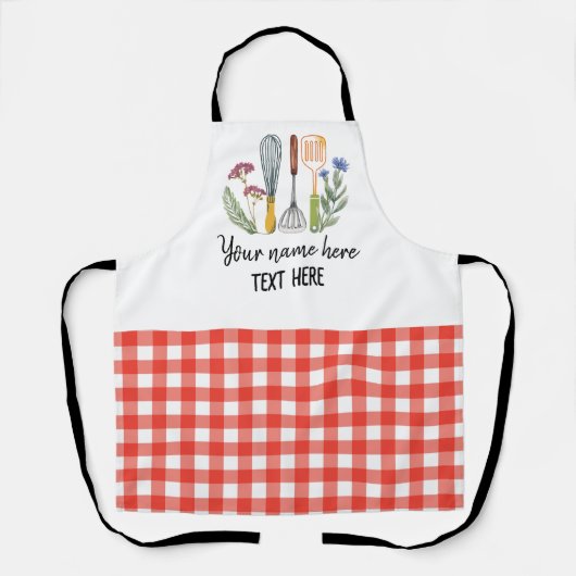 Classic Plaid Gepersonaliseerde Matching Familie S Schort (Voorkant)