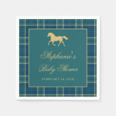 Classic Plaid Golden Horse Equestrian Baby shower Servet (Voorkant)