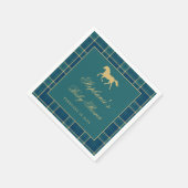 Classic Plaid Golden Horse Equestrian Baby shower Servet (Hoek)