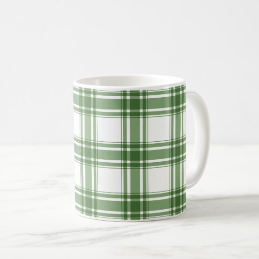 Classic Plaid Groene Keramische Mok (Voorkant rechts)