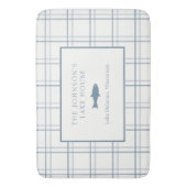 Classic Plaid Lake House Blauwe Vis Badmat (Voorkant Verticaal)