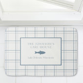 Classic  Plaid Lake House Blauwe Vis Badmat