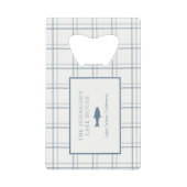 Classic  Plaid Lake House Blauwe Vis Creditkaart Flessenopener (Voorkant)