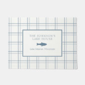 Classic  Plaid Lake House Blauwe Vis Deurmat (Voorkant)