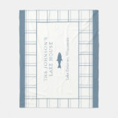 Classic  Plaid Lake House Blauwe Vis Fleece Deken (Voorkant)