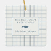 Classic Plaid Lake House Blauwe Vis Keramisch Ornament (Voorkant)