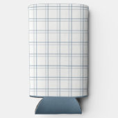 Classic  Plaid Lake House Blauwe Vis Seltzer Blikjeskoeler (Achterkant)