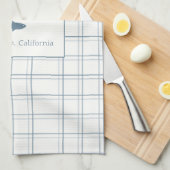 Classic Plaid Lake House Blauwe Vis Theedoek (Quarter Fold)