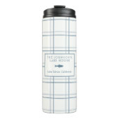 Classic Plaid Lake House Blauwe Vis Thermosbeker (Voorkant)