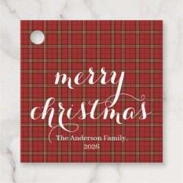 Classic Plaid Merry Christmas Festive -  Bedankjes Labels