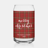 Classic Plaid Merry Christmas Festive -  Blikvorm Glas (Voorkant)