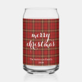 Classic Plaid Merry Christmas Festive -  Blikvorm Glas (Achterkant)