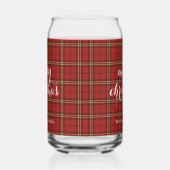Classic Plaid Merry Christmas Festive -  Blikvorm Glas (Links)