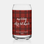 Classic Plaid Merry Christmas Festive -  Blikvorm Glas (Voorkant)
