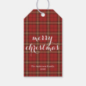 Classic Plaid Merry Christmas Festive -  Cadeaulabel (Voorkant)