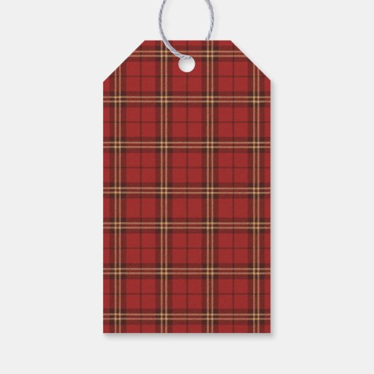 Classic Plaid Merry Christmas Festive -  Cadeaulabel (Achterkant)