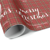 Classic Plaid Merry Christmas Festive -  Cadeaupapier (Rol Hoek)