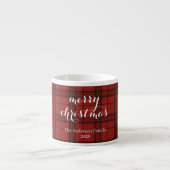 Classic Plaid Merry Christmas Festive -  Espresso Kop (Voorkant)