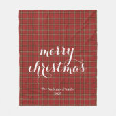 Classic Plaid Merry Christmas Festive - Fleece Deken (Voorkant)