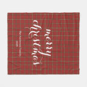 Classic Plaid Merry Christmas Festive - Fleece Deken (Voorkant (Horizontaal))