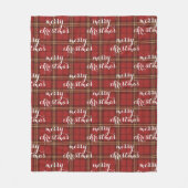 Classic Plaid Merry Christmas Festive -  Fleece Deken (Voorkant)