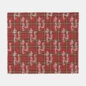 Classic Plaid Merry Christmas Festive -  Fleece Deken (Voorkant (Horizontaal))