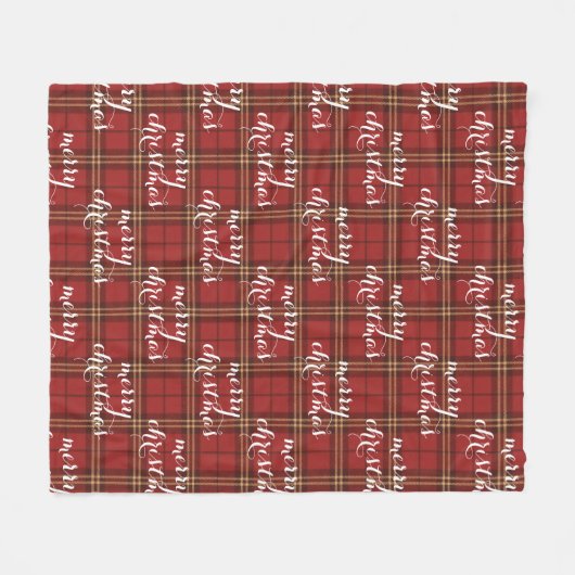 Classic Plaid Merry Christmas Festive - Fleece Deken (Voorkant (Horizontaal))