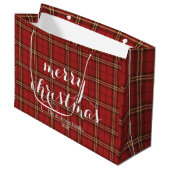 Classic Plaid Merry Christmas Festive -  Groot Cadeauzakje (Voorkant Gekanteld)