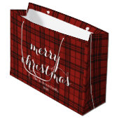 Classic Plaid Merry Christmas Festive -  Groot Cadeauzakje (Voorkant Gekanteld)