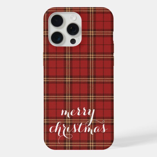 Classic Plaid Merry Christmas Festive -  iPhone Hoesje (Achterkant)