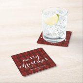 Classic Plaid Merry Christmas Festive - Kartonnen Onderzetters (Insitu)