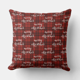 Classic Plaid Merry Christmas Festive -  Kussen