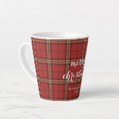 Classic Plaid Merry Christmas Festive -  Latte Mok (Linkerhoek)